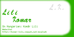 lili komar business card